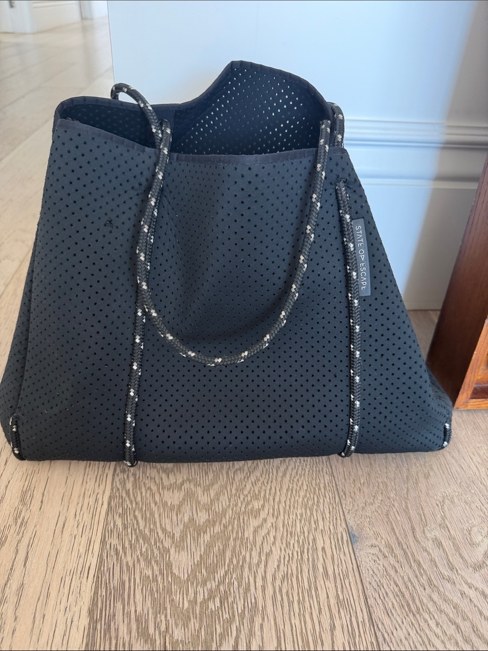 State of Escape Black Perforated Neoprene Tote